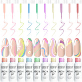 JODSONE nail-art gel liner set 10 colors palette for precise detailing.