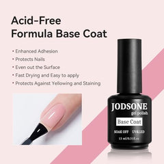 JODSONE top coat bottle delivers high-gloss protection and quick-dry results.