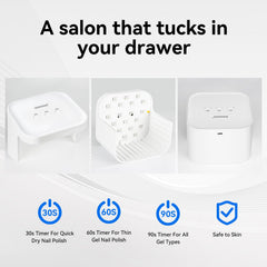 JODSONE U V LED nail lamp interior shows large space for hands and feet