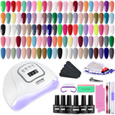 JODSONE gel nail polish kit with 55 colors on display for versatile at-home styling.