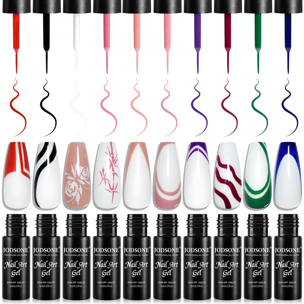 JODSONE Nail Art Gel Liner Set packaging showcases a ready-to-use kit for precise detailing.