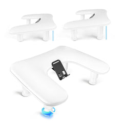JODSONE U-shape arm rest white with phone holder for stable manicures and hands-free viewing