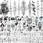 JOEHAPY 33-sheets outer-space tattoos pack for kids and adults, ideal for themed parties.