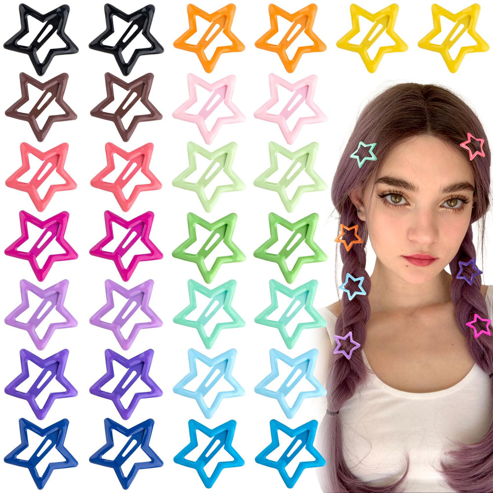 Joez Wonderful star hair clips pack in multicolor, ideal for versatile outfits.