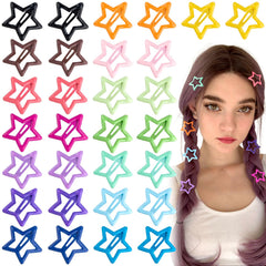Joez Wonderful star hair clips pack in multicolor, ideal for versatile outfits.