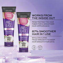 John Frieda Frizz Ease Beyond Smooth Bundle packaging highlights travel-ready frizz protection