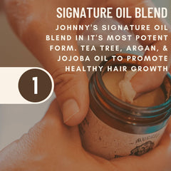 Johnny Slicks Original pomade scent with teakwood amber for confidence