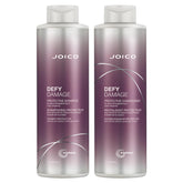 Joico Defy Damage shampoo bottle closeup—color-safe cleansing for vibrant, resilient hair.