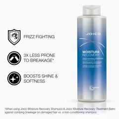 Joico Moisture Recovery shampoo lather closeup highlighting creamy foam and cleansing.