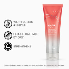 Joico YouthLock conditioner rinse closeup suggesting silky detangling