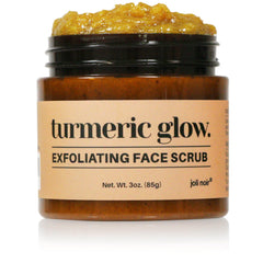 Joli Noir Turmeric Honey Sugar Scrub jar closeup shows premium ingredients for fragrance-sensitive skin.