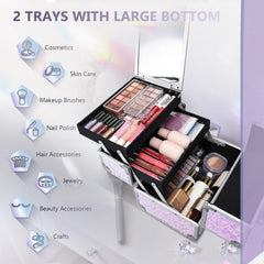 Joligrace makeup-case 180-degree adjustable mirror for easy makeup application