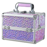 Joligrace makeup-case shiny purple surface highlighting waterproof finish for travel