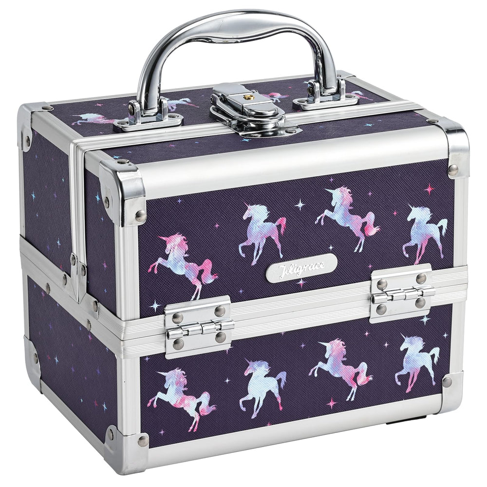 Joligrace makeup case unicorn design for girls enables playful storage and easy access