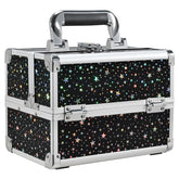 Joligrace makeup train case aluminum frame keeps cosmetics secure on the go