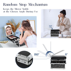 Joligrace makeup train case extendable tray provides easy access during professional setups