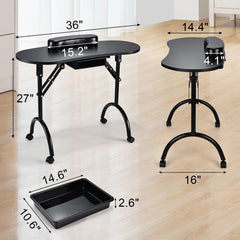 Joligrace manicure table detachable-armrest cushions comfortable support reduces wrist strain