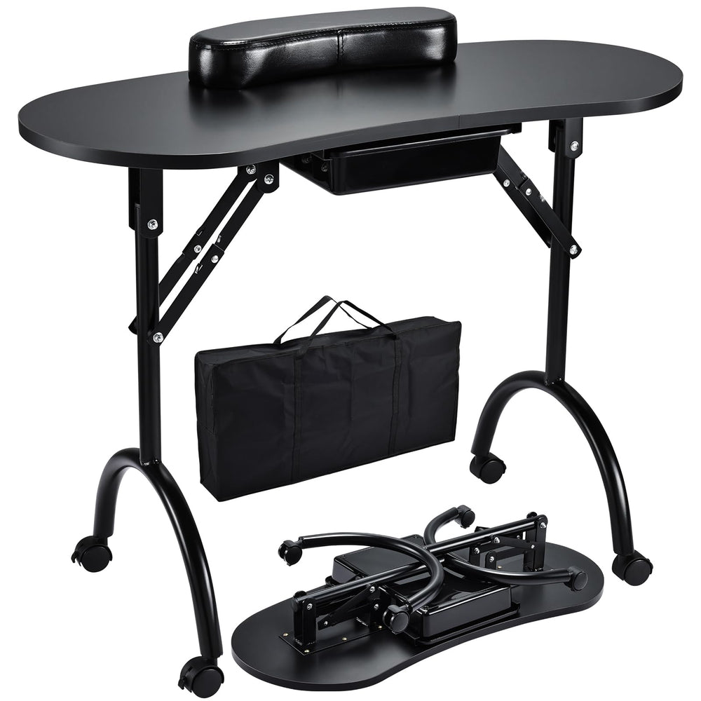 Joligrace manicure table tabletop-drawer-setup keeps tools organized during sessions