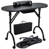 Joligrace manicure table tabletop-drawer-setup keeps tools organized during sessions