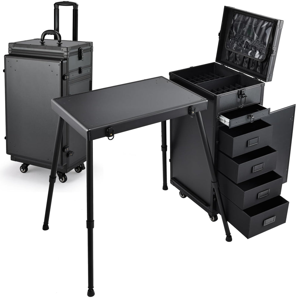 Joligrace rolling manicure table with extended pull rod for on-site styling sessions