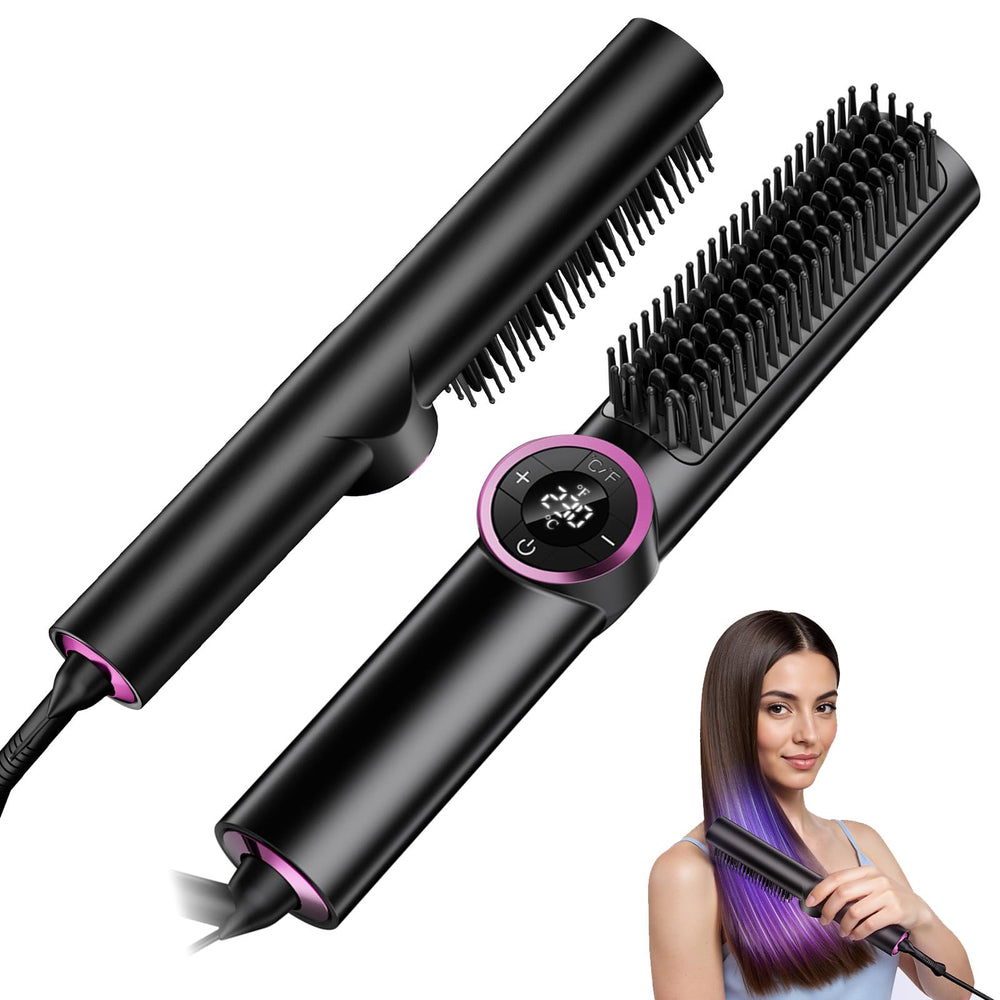JolinKoin Hair Straightener Brush with dense bristles for efficient styling