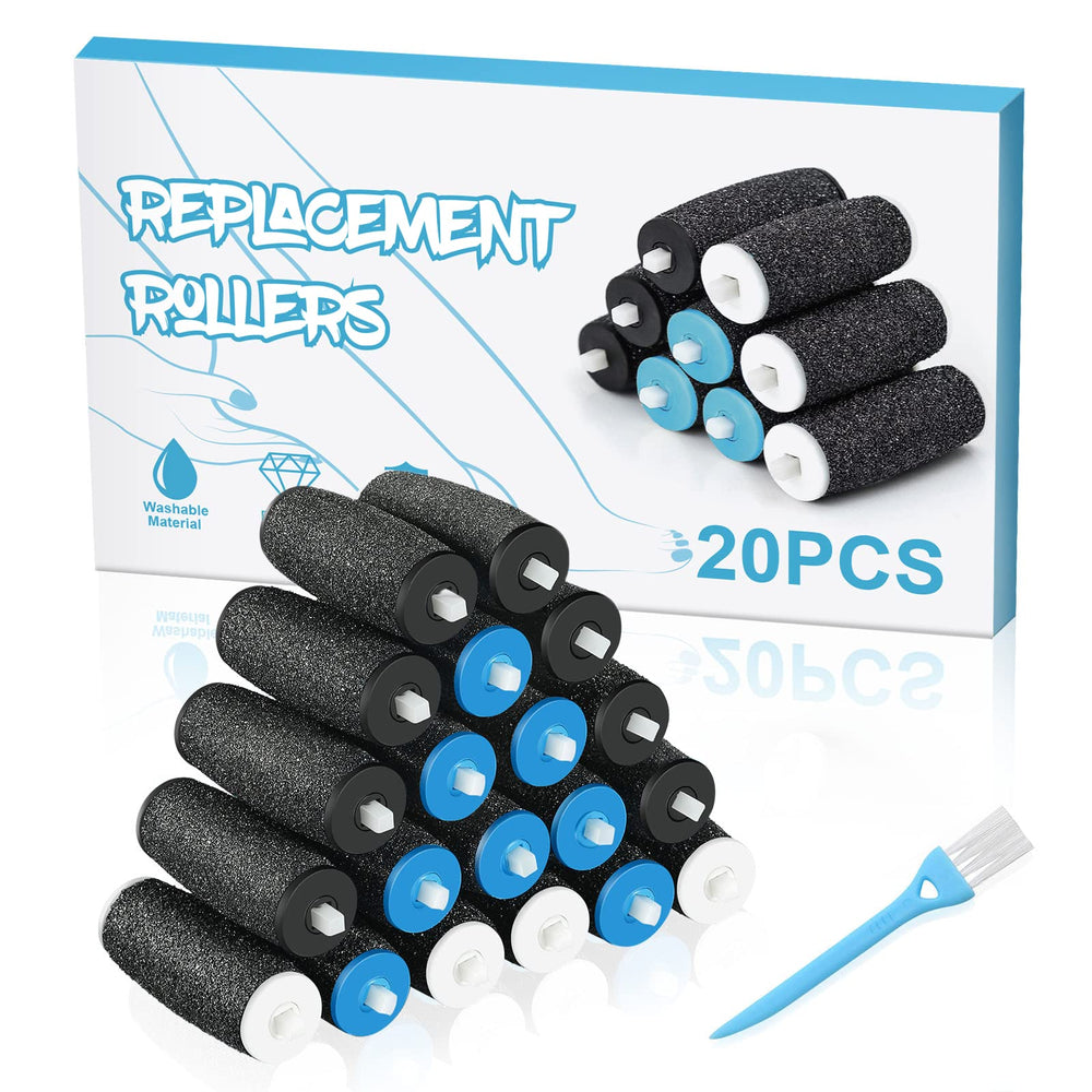 Jorest Amope coarse black rollers 8pcs for rapid removal of thick skin on feet.