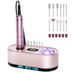 JOSGLOI nail drill 40000rpm front view for fast shaping and smoothing nails.