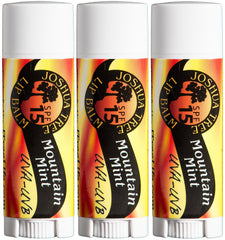 Joshua Tree Mountain Mint SPF15 lip balm in pack of 3 protects lips from sun and dryness