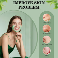 Josmon Green Tea Deep Cleanse Mask Stick on face illustrates quick cleansing and oil balance.
