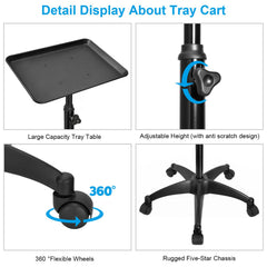 JOSTZHXIN salon trolley features 360-degree swivel wheels for flexible positioning.