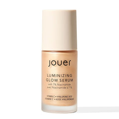 Jouer Luminizing Glow Drops bottle closeup showing lightweight dewy glow