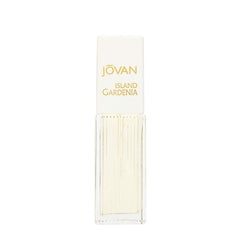 Jovan Island Gardenia glass bottle on vanity premium packaging