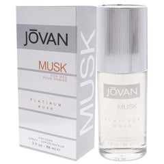 Jovan Platinum Musk EDC spray on-skin scene for daily routines.