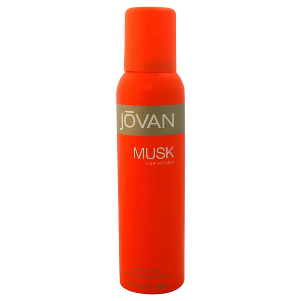 Jovan women's musk deodorant spray bottle delivers daily freshness and subtle confidence.