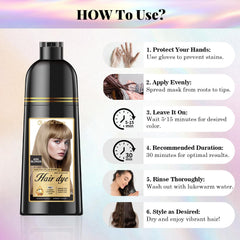 Joyful Young ash-blonde shampoo hair color result shows natural-looking gray coverage.