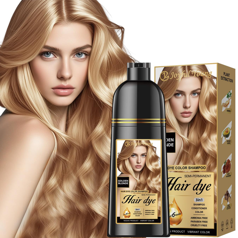 Joyful Young Golden Blonde shampoo bottle for at-home gray coverage