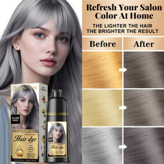 Joyful Young gray hair coverage close-up showing natural blending.