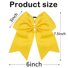 JOYOYO large 8-inch grosgrain bows close-up with sturdy elastic hair ties