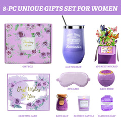 Joyvella lavender spa gift box inner contents for at home relaxation
