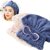 Jseng 2pc microfiber hair drying cap packaged for easy storage and overnight conditioning