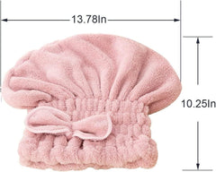 Jseng hair towel cap closeup showing absorbent microfiber for fast drying