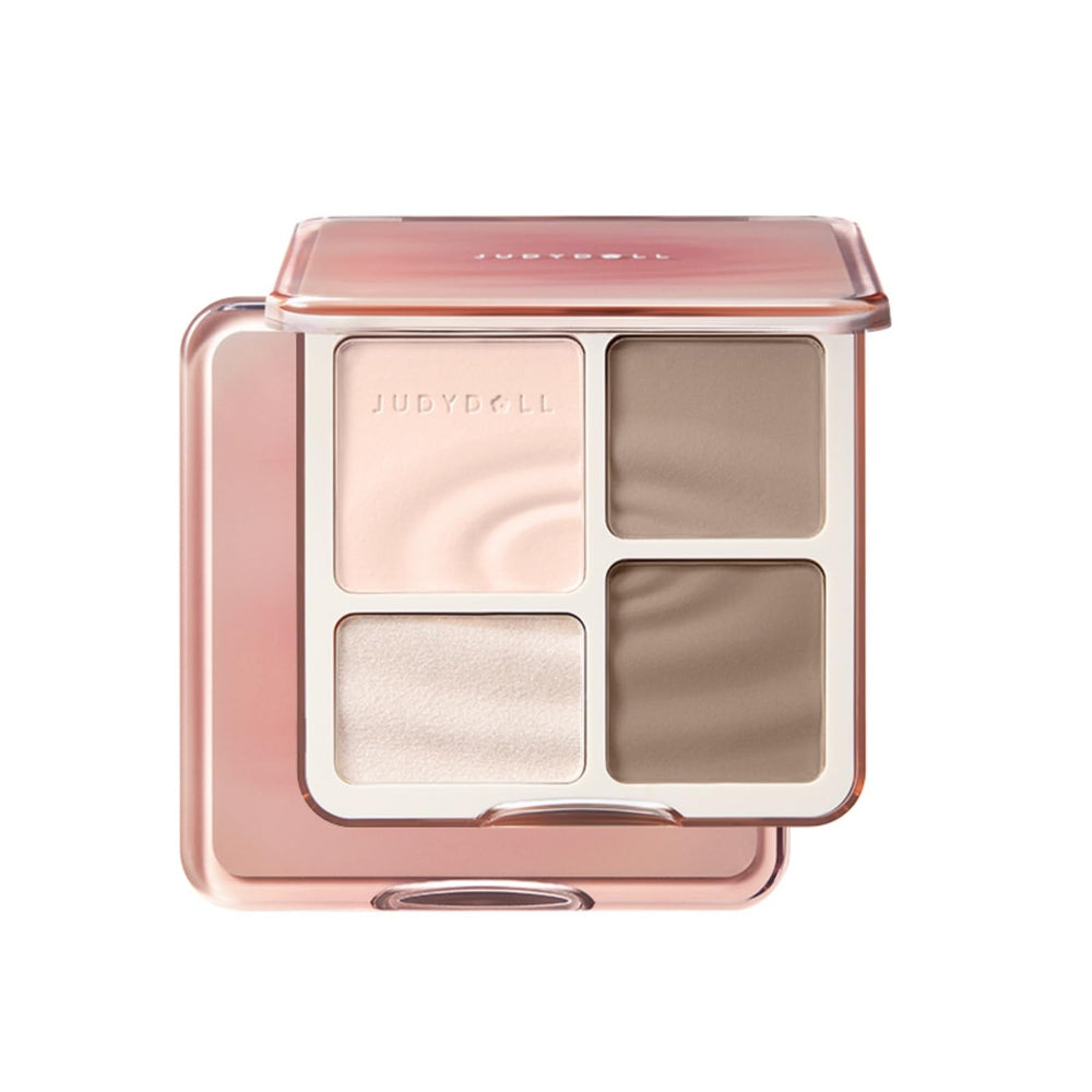 JUDYDOLL Highlight & Contour Palette compact with mirror for on the go sculpting