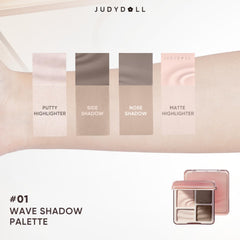 JUDYDOLL Highlight & Contour Palette dual shades for precise blendable highlights and contours