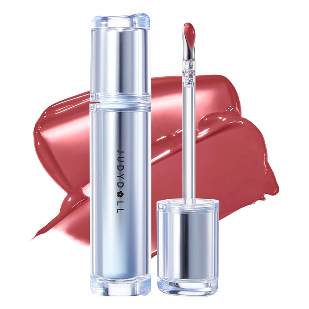 Judydoll Ice Watery Lip Gloss Juiced Berry swatch shows vibrant, long-lasting color.