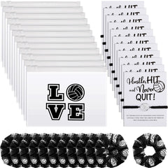 Juexica volleyball team gift bundle with coordinated bracelets and scrunchies for celebrations.