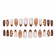 JUGGSSA almond press on nails kit contents with glue stickers for quick applications.
