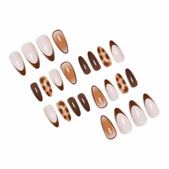 JUGGSSA almond press on nails square cuticle seam for natural look and comfort.