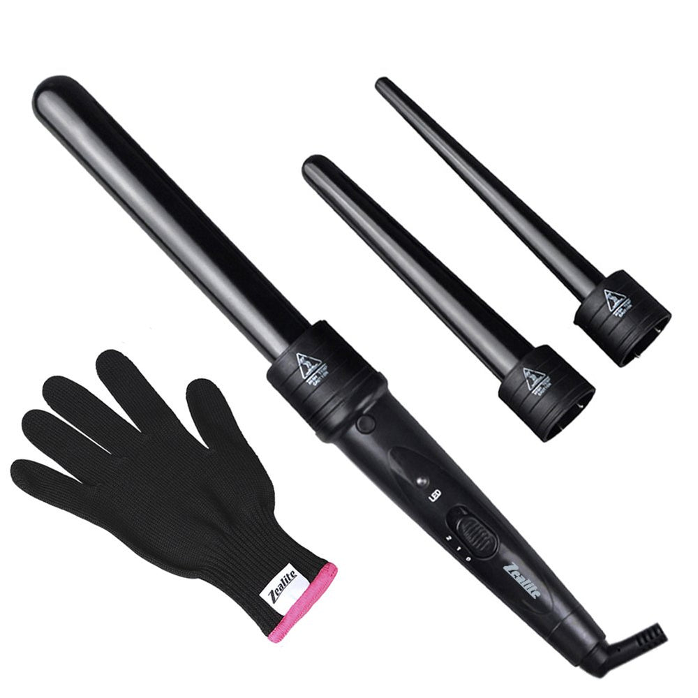 JuHaLeiw 3-in-1 curling iron barrels setup for versatile salon-like styling at home.