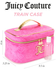 Juicy Couture travel toiletry bag with zipper closure and durable construction.