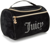 Juicy Couture black makeup bag zipper close-up for durable travel storage